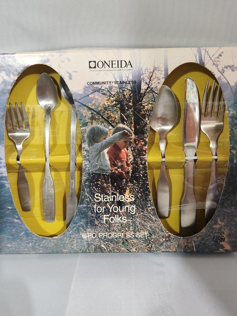 Oneida Stainless Steel Children's 6-Piece Progress Flatware Set - Silver
